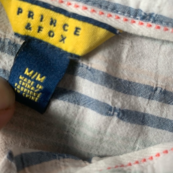 PRINCE & FOX Striped Button-Up Shirt with Flared Sleeves size M - Picture 7 of 10